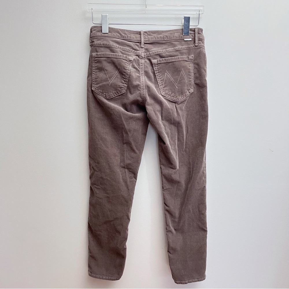 Mother Hopscotch Dropout Corduroy Straight Cropped Pants in Beaver 2 Brown - Picture 7 of 12
